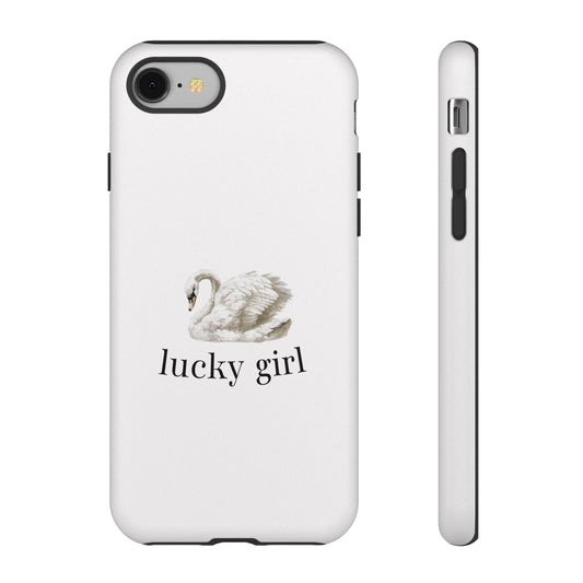 Lucky Girl Swan Phone Case — Cute Feminine Protective Tough Case